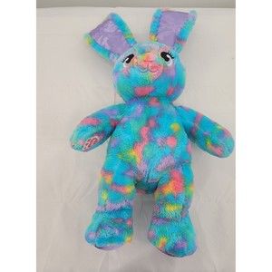 Build A Bear Plush Color Burst Bunny Blue Rabbit Stuffed Easter Tie Dye 16" BAB